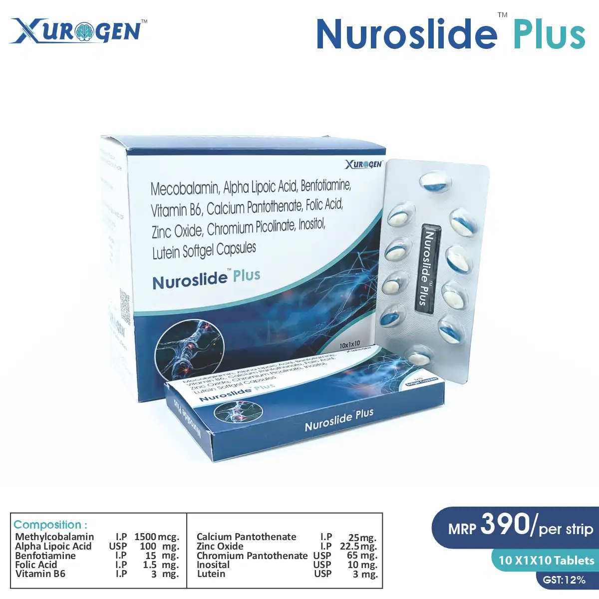 Mecobalamin + Alpha Lipoic Acid + Benfotiamine Softgel PCD Pharma Franchise